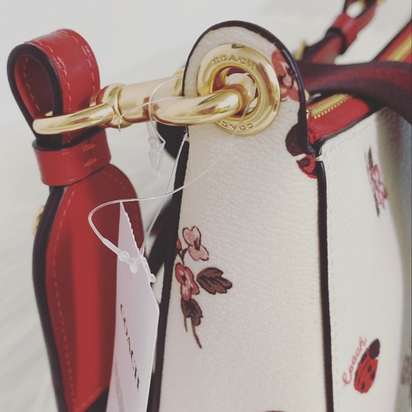 NWT💃Coach Jes Baguette Crossbody Bag With Ladybug Floral Print - Picture 10 of 12